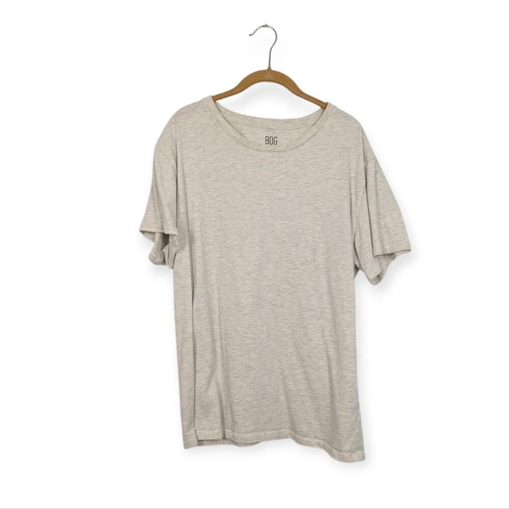 BDG Crewneck Tee S Heather Oatmeal Cotton Blend Basic Soft Casual Minimalist